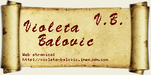 Violeta Balović vizit kartica